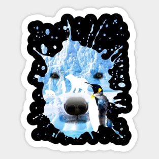 Polar bear with penguin Sticker